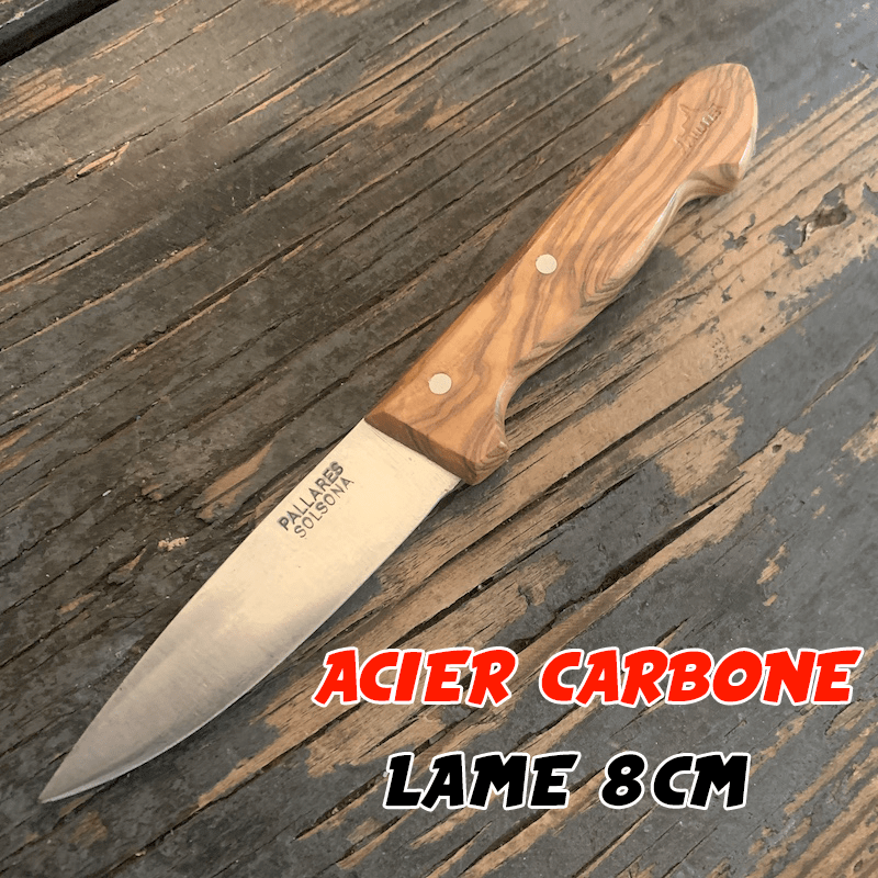 PALLARES COUTEAU CUSINE TRADITIONNEL CARBONE 29 CM OLIVIER MADE IN SPAIN 1917 