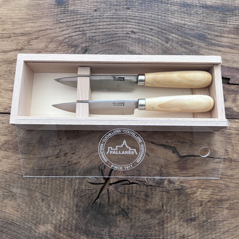 COUTEAU PALLARES COFFRET 2 COUTEAUX DE TABLE PALLARES BUIS 10CM 1