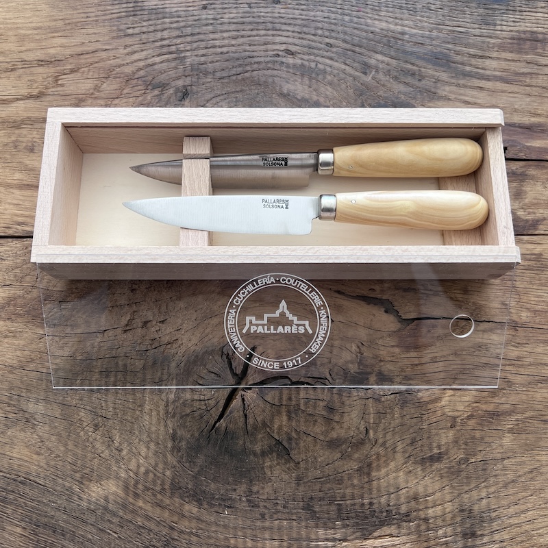 COUTEAU PALLARES COFFRET 2 COUTEAUX DE TABLE PALLARES BUIS 10CM 3