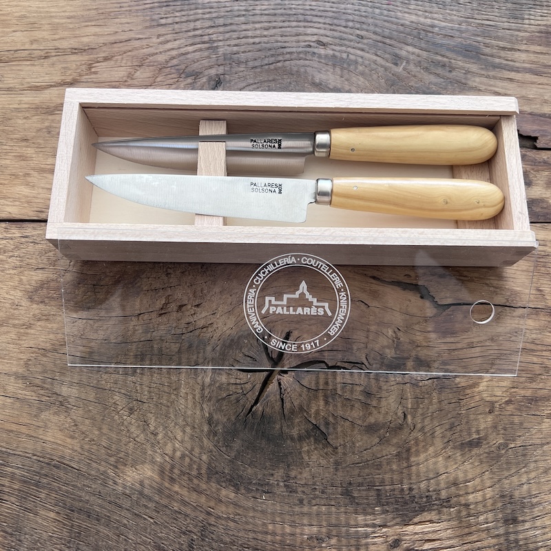 COUTEAU PALLARES COFFRET 2 COUTEAUX DE TABLE PALLARES BUIS 12CM 2