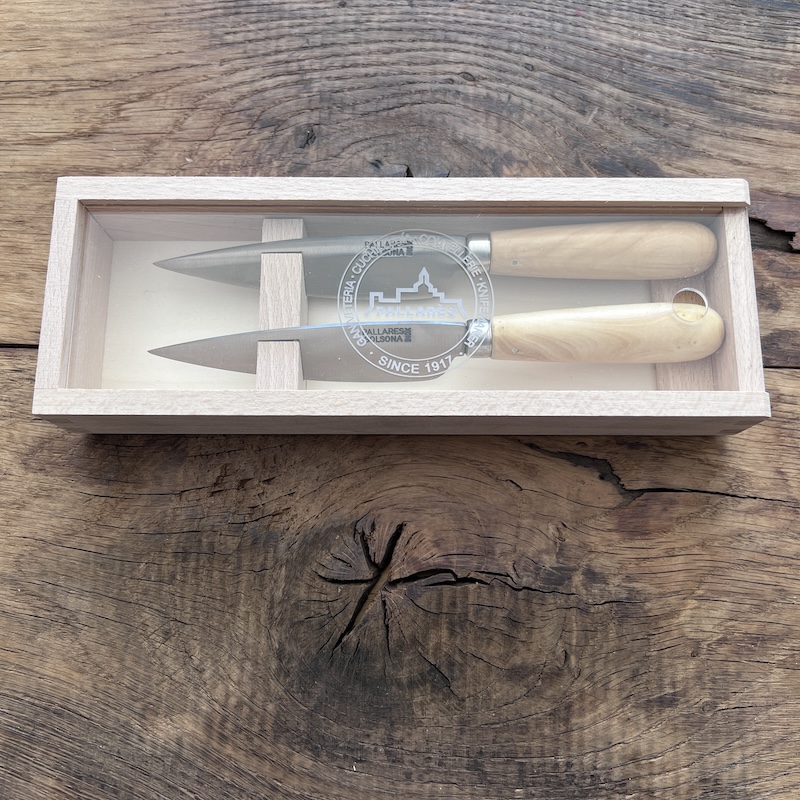 COFFRET 2 COUTEAUX DE TABLE PALLARES BUIS SAUGE 11CM 2