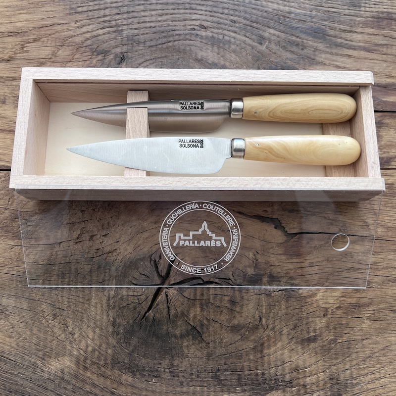 COUTEAU PALLARES COFFRET 2 COUTEAUX DE TABLE PALLARES BUIS SAUGE 11CM 3