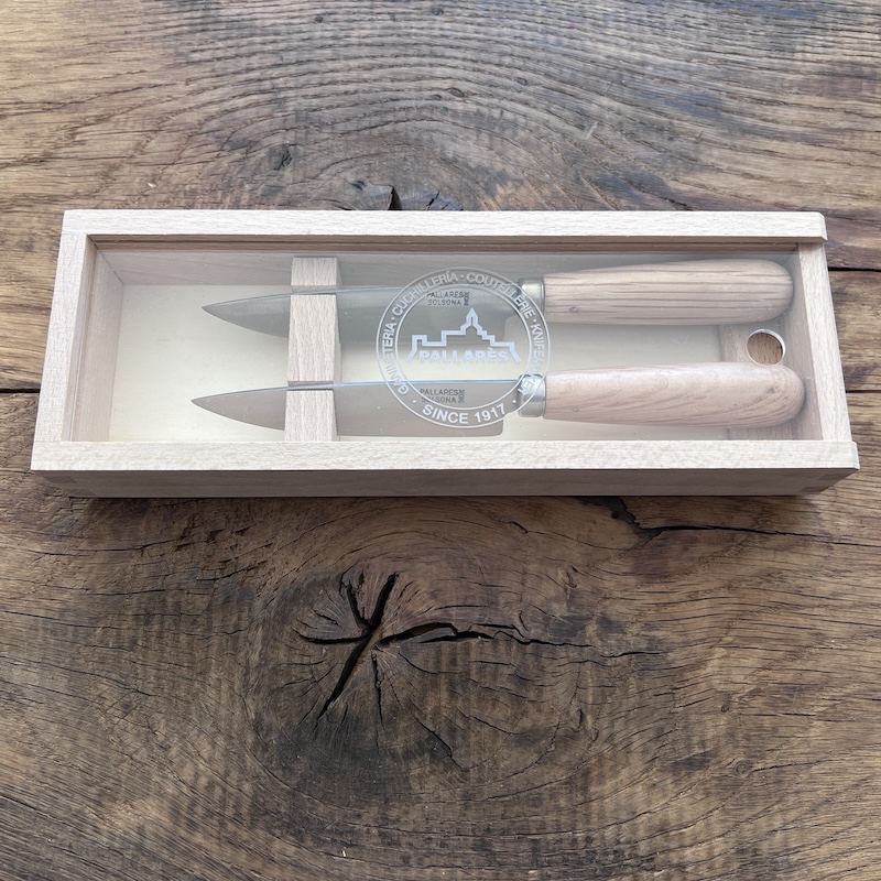COFFRET 2 COUTEAUX DE TABLE PALLARES CHENE 10CM 3
