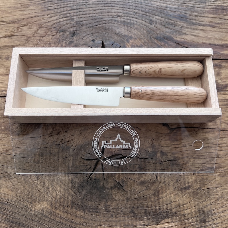 COUTEAU PALLARES COFFRET 2 COUTEAUX DE TABLE PALLARES CHENE 12CM 3
