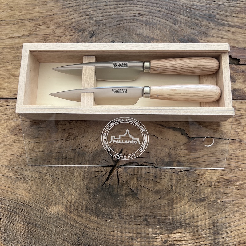COUTEAU PALLARES COFFRET 2 COUTEAUX DE TABLE PALLARES CHENE SAUGE 11CM 2