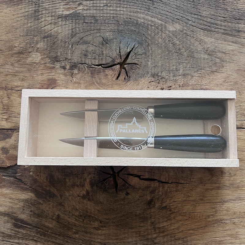 COFFRET 2 COUTEAUX DE TABLE PALLARES EBENE 10CM 1