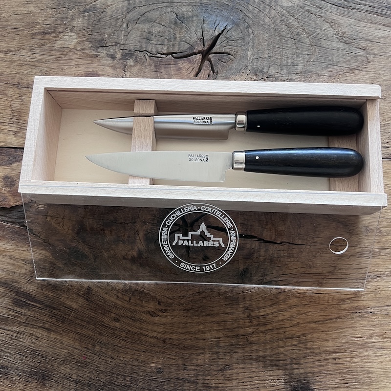 COFFRET 2 COUTEAUX DE TABLE PALLARES EBENE 10CM 3 COFFRET 2 COUTEAUX DE TABLE PALLARES EBENE 10CM 3