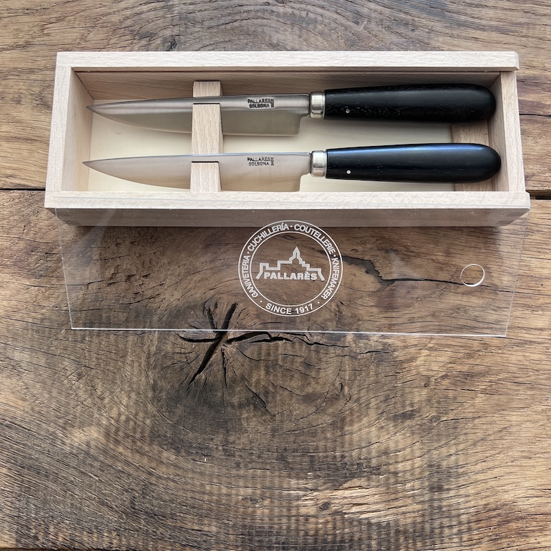 COUTEAU PALLARES COFFRET 2 COUTEAUX DE TABLE PALLARES EBENE 12CM 1
