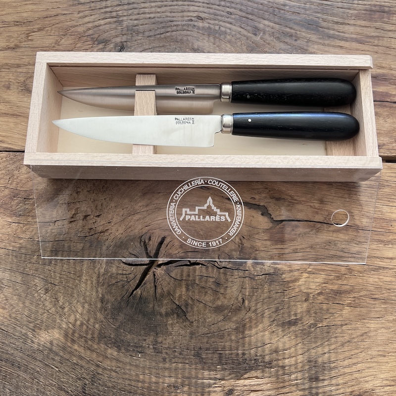 COUTEAU PALLARES COFFRET 2 COUTEAUX DE TABLE PALLARES EBENE 12CM 2