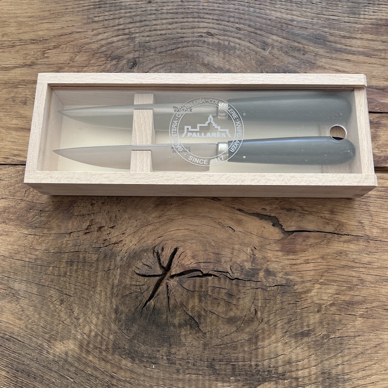 COFFRET 2 COUTEAUX DE TABLE PALLARES EBENE 12CM 3