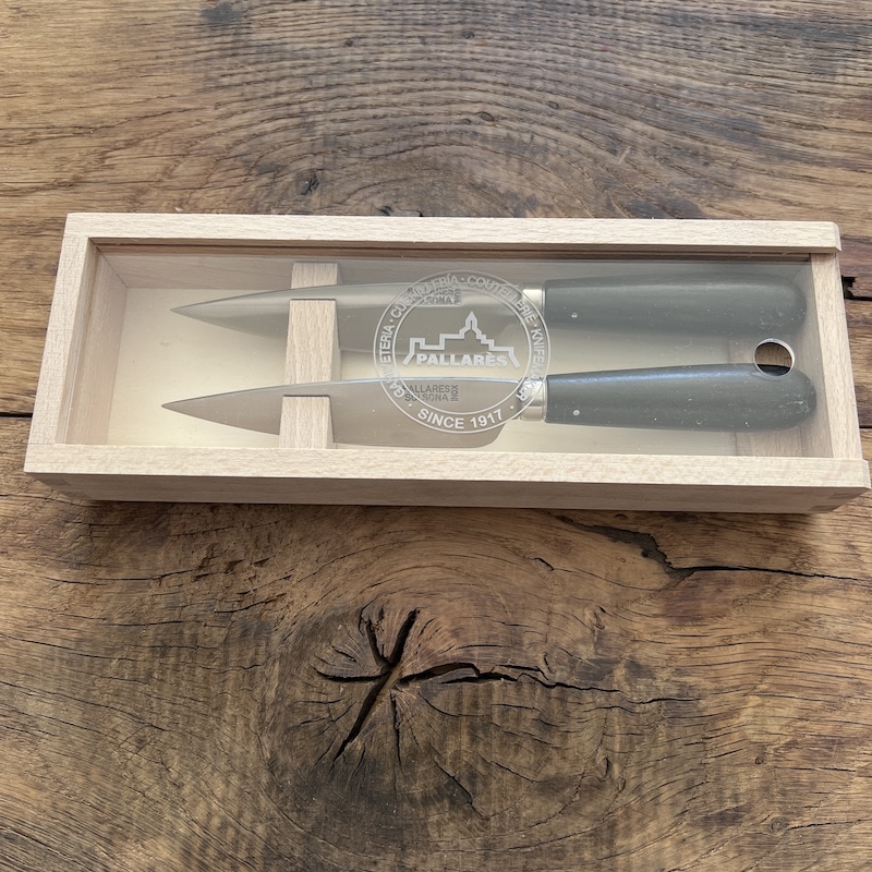 COFFRET 2 COUTEAUX DE TABLE PALLARES EBENE SAUGE 11CM 2