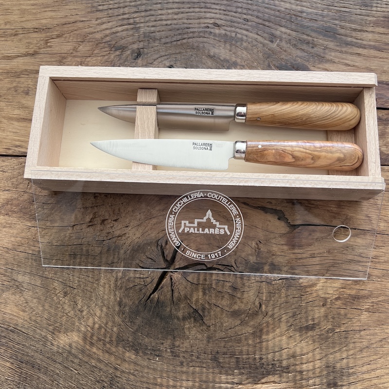 COUTEAU PALLARES COFFRET 2 COUTEAUX DE TABLE PALLARES OLIVIER 10CM 2