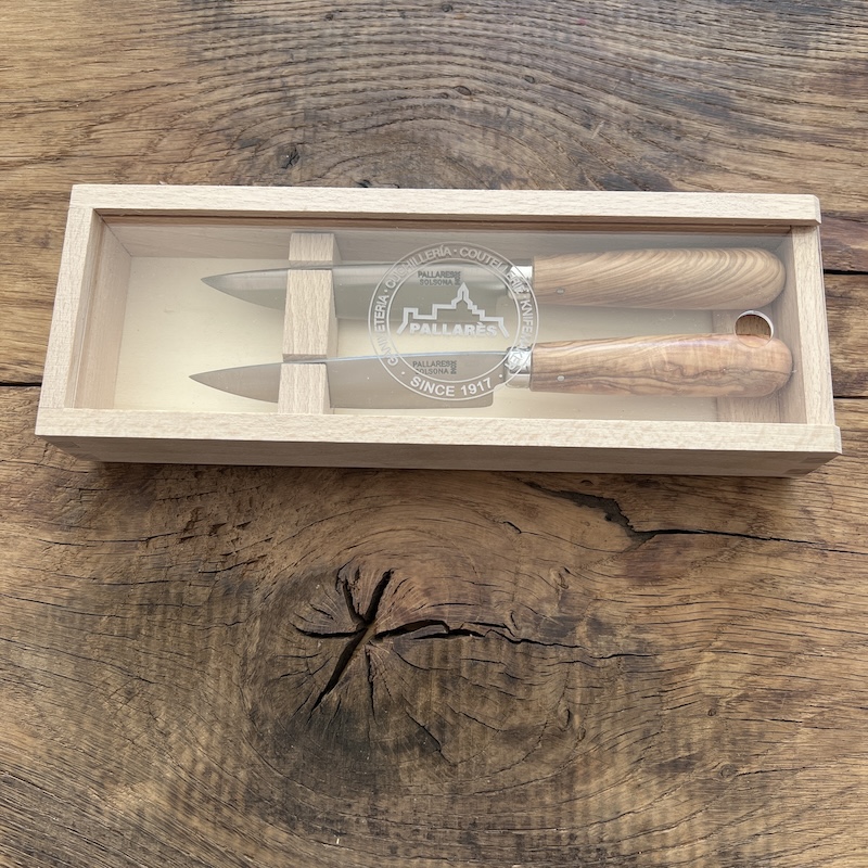 COFFRET 2 COUTEAUX DE TABLE PALLARES OLIVIER 10CM 3