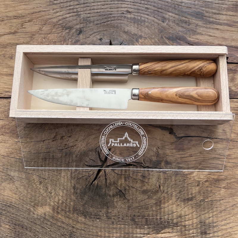 COUTEAU PALLARES COFFRET 2 COUTEAUX DE TABLE PALLARES OLIVIER 12CM 3