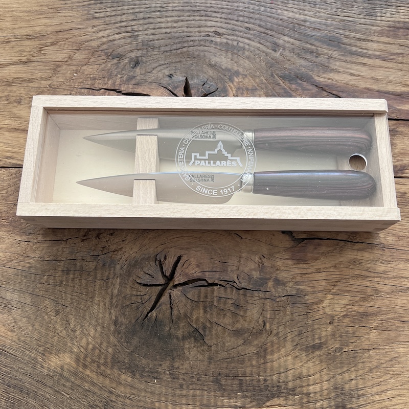 COFFRET 2 COUTEAUX DE TABLE PALLARES VIOLETA SAUGE 11CM 1