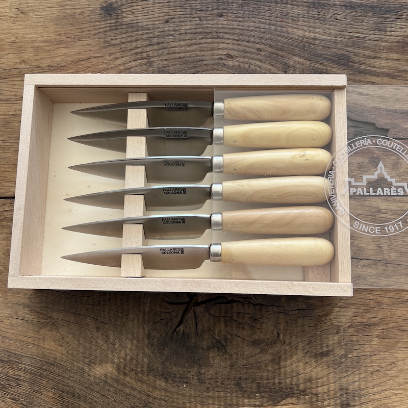 COUTEAU PALLARES COFFRET COUTEAUX DE TABLE PALLARES BUIS SAUGE 11CM 1
