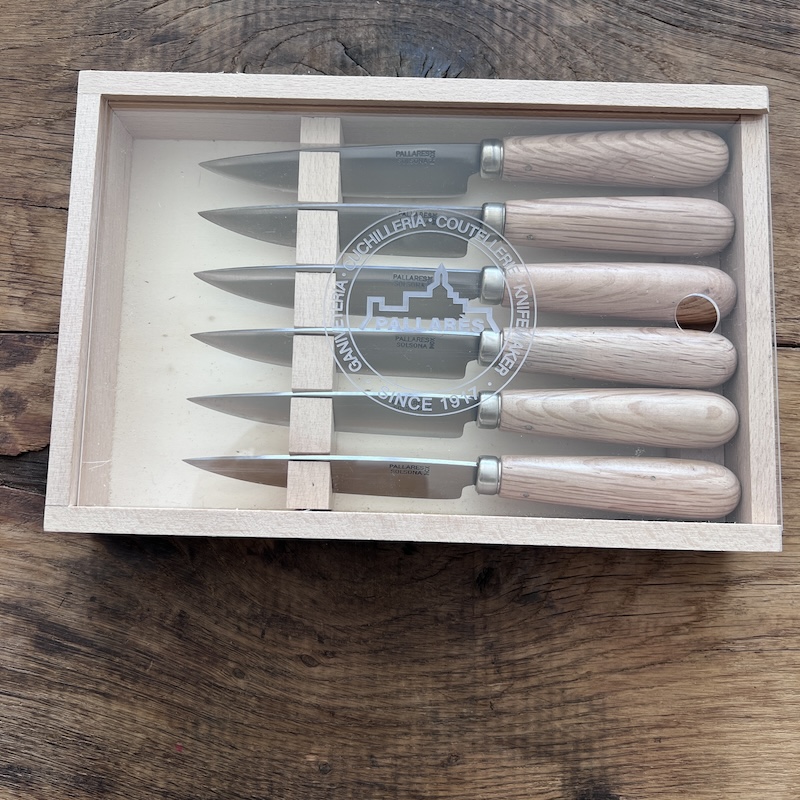 COFFRET COUTEAUX DE TABLE PALLARES CHENE 10CM 1