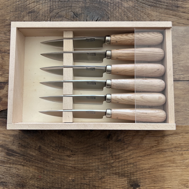 COUTEAU PALLARES COFFRET COUTEAUX DE TABLE PALLARES CHENE 10CM 2