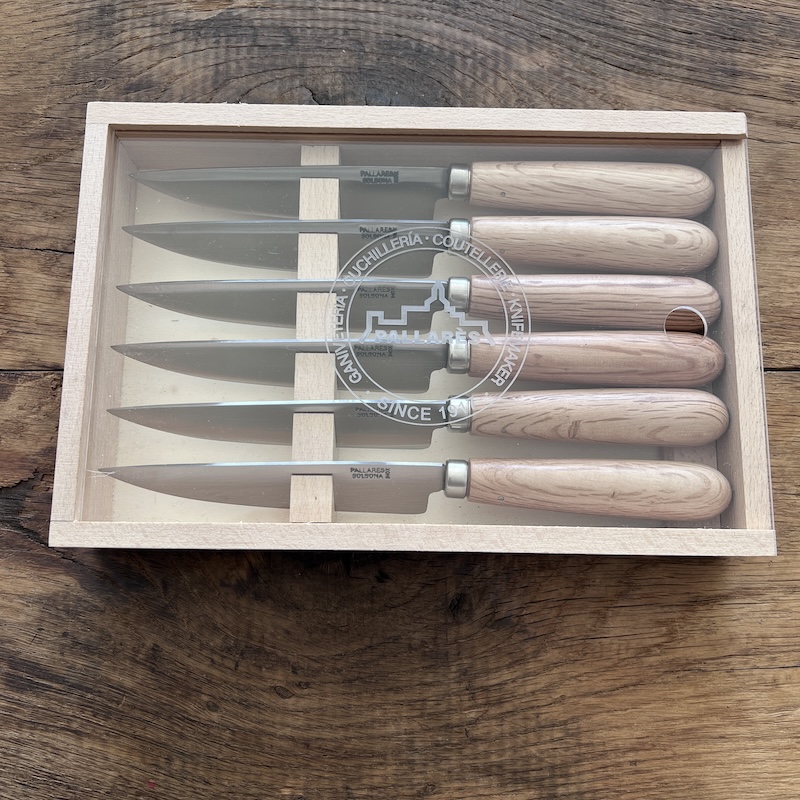COFFRET COUTEAUX DE TABLE PALLARES CHENE 12CM 1