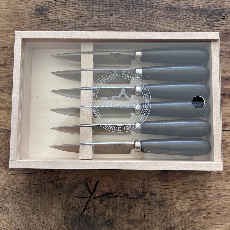 COFFRET COUTEAUX DE TABLE PALLARES EBENE 10CM 1