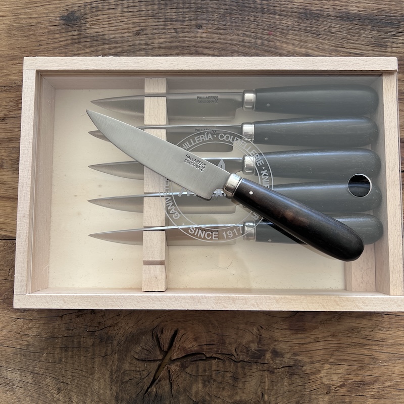 COUTEAU PALLARES COFFRET COUTEAUX DE TABLE PALLARES EBENE 10CM 3