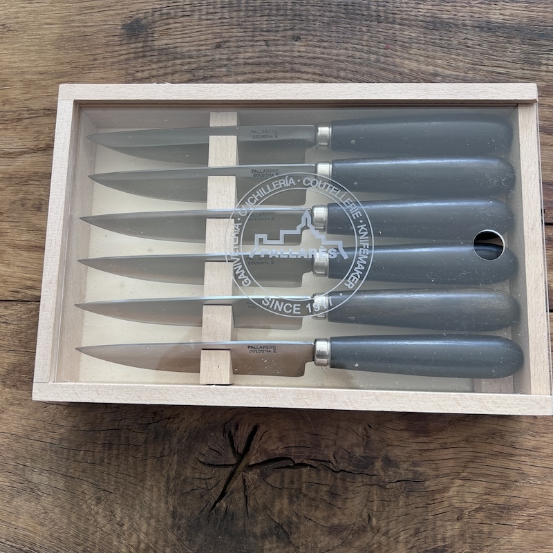COFFRET COUTEAUX DE TABLE PALLARES EBENE 12CM 1