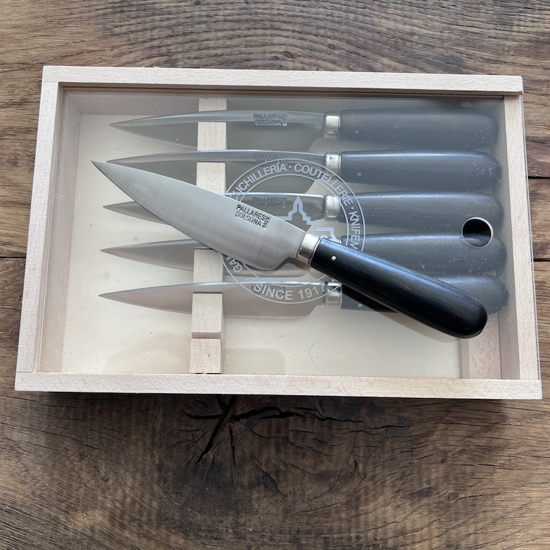 COUTEAU PALLARES COFFRET COUTEAUX DE TABLE PALLARES EBENE SAUGE 11CM 3