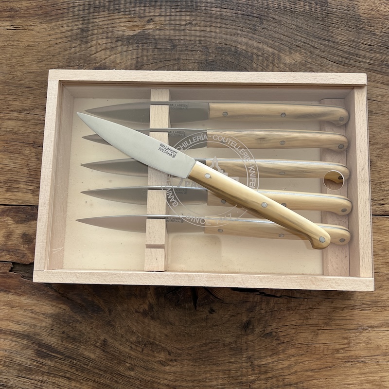 COFFRET COUTEAUX DE TABLE PALLARES FIN BUIS 3 COFFRET COUTEAUX DE TABLE PALLARES FIN BUIS 3