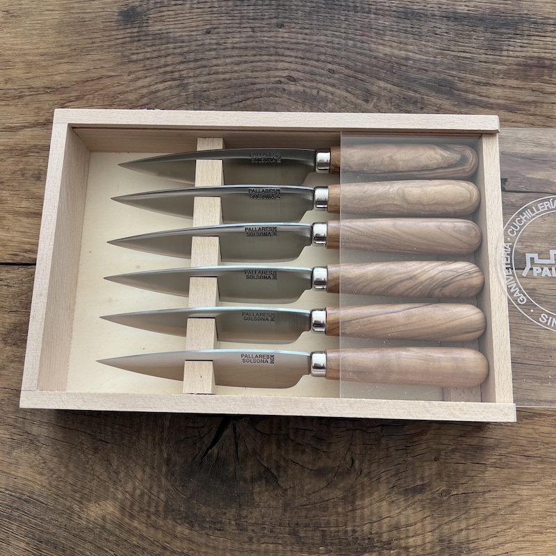 COUTEAU PALLARES COFFRET COUTEAUX DE TABLE PALLARES OLIVIER SAUGE 11CM 2