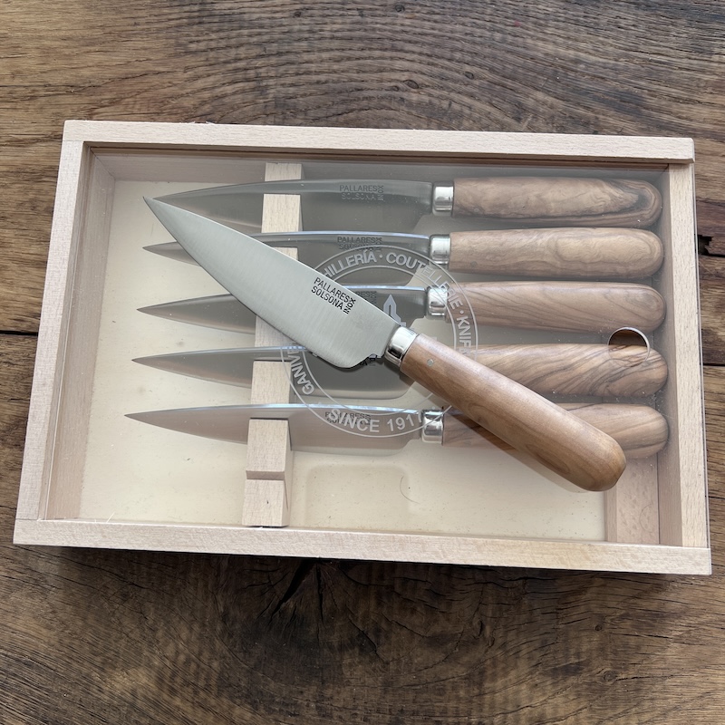 COUTEAU PALLARES COFFRET COUTEAUX DE TABLE PALLARES OLIVIER SAUGE 11CM 3