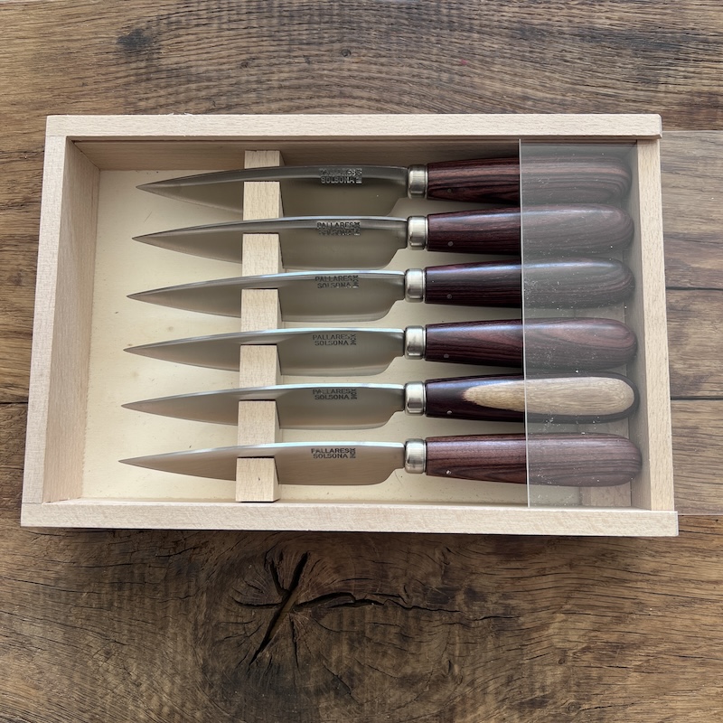 COUTEAU PALLARES COFFRET COUTEAUX DE TABLE PALLARES VIOLETA SAUGE 11CM 2