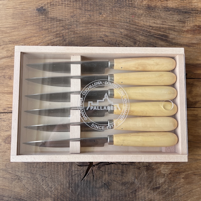 COFFRET COUTEAUX DE TABLE PALLARES BUIS 12CM 1