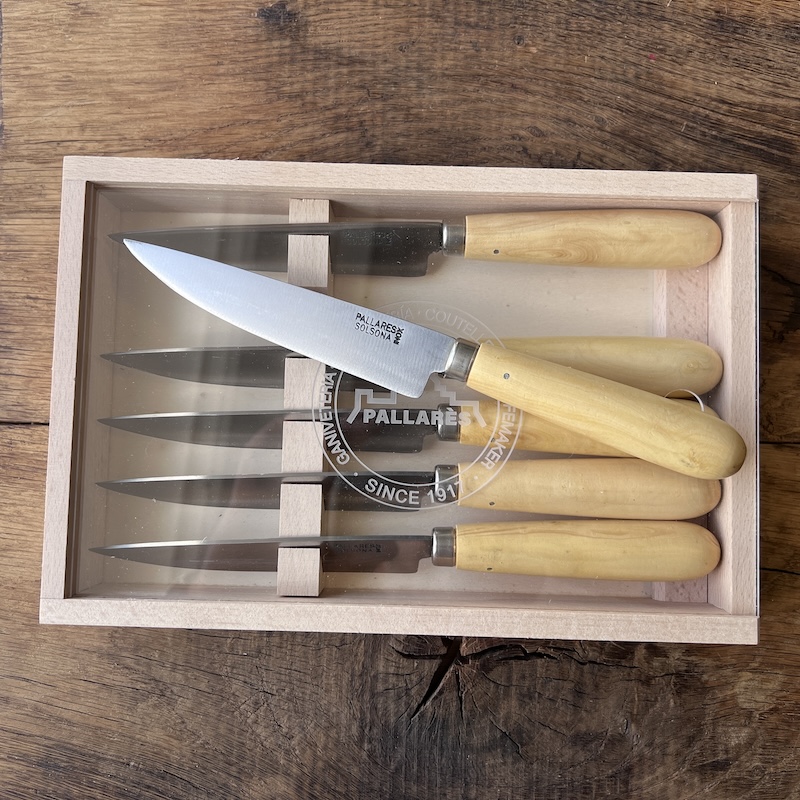 COUTEAU PALLARES COFFRET COUTEAUX DE TABLE PALLARES BUIS 12CM 2