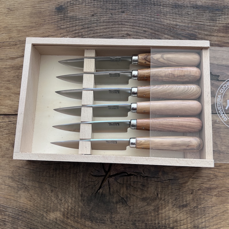 COUTEAU PALLARES COFFRET COUTEAUX DE TABLE PALLARES CHENE 10CM 1