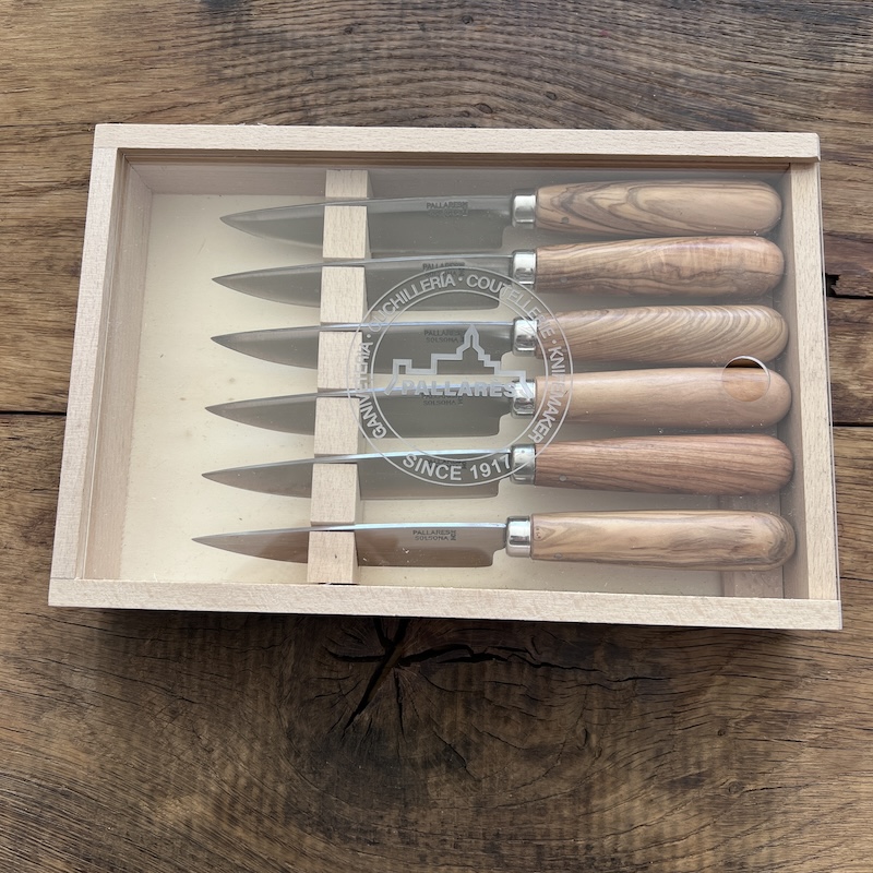 COFFRET COUTEAUX DE TABLE PALLARES CHENE 10CM 2