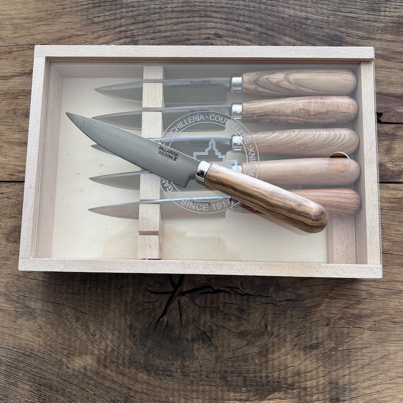 COUTEAU PALLARES COFFRET COUTEAUX DE TABLE PALLARES CHENE 10CM 3