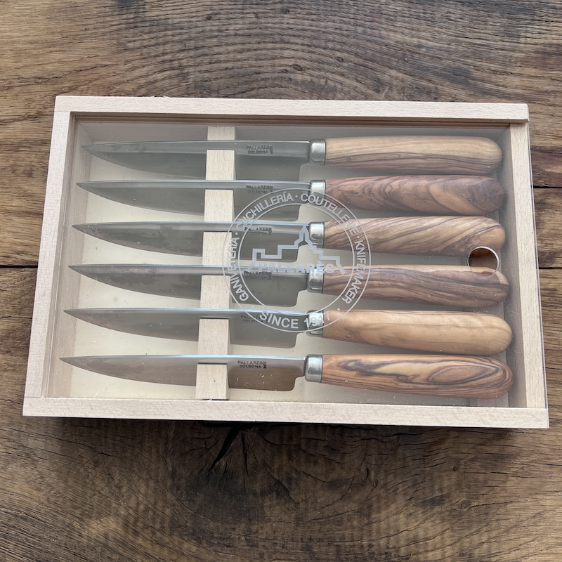 COFFRET COUTEAUX DE TABLE PALLARES OLIVIER 12CM 1