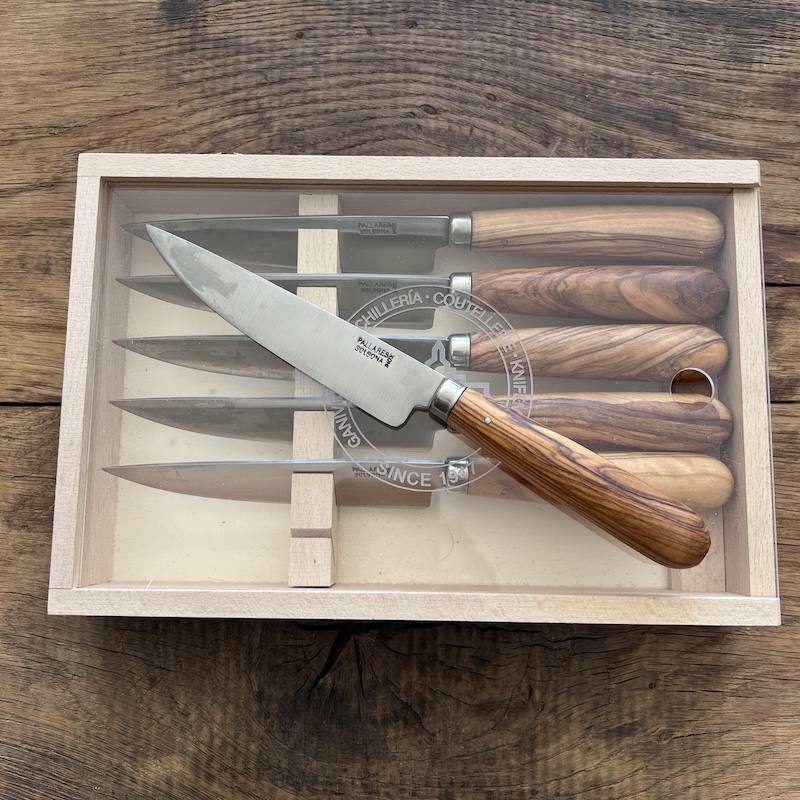 COUTEAU PALLARES COFFRET COUTEAUX DE TABLE PALLARES OLIVIER 12CM 3