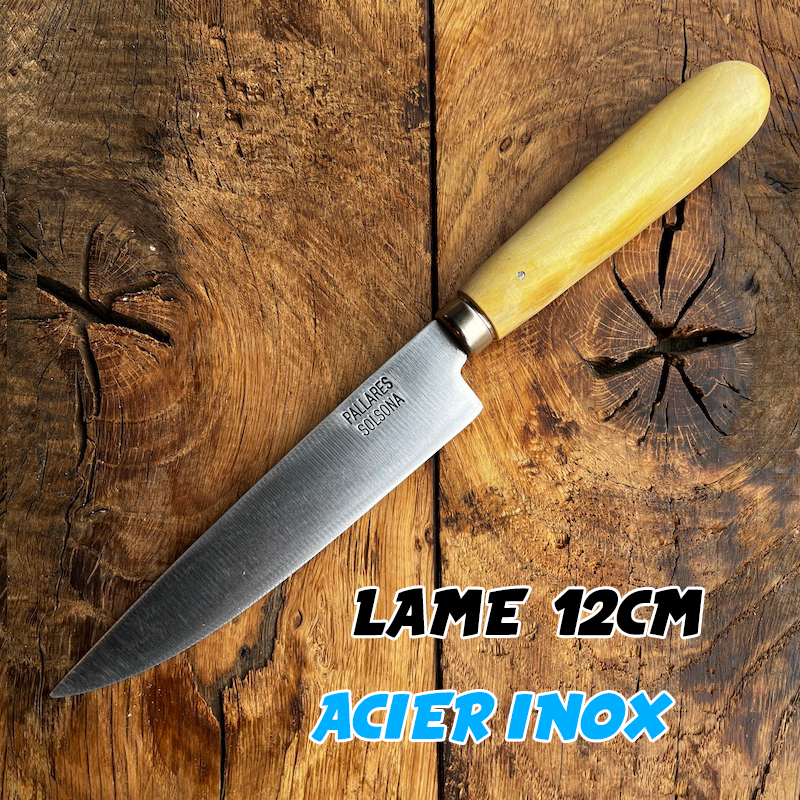 COUTEAU PALLARES DROIT BUIS INOX 12CM