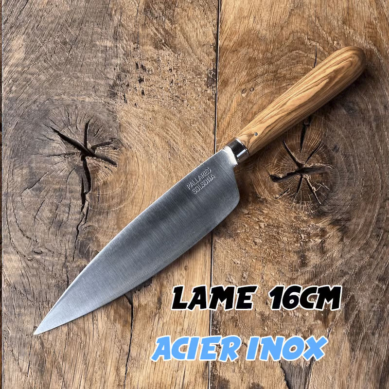 COUTEAU PALLARES SAUGE OLIVIER INOX 16CM