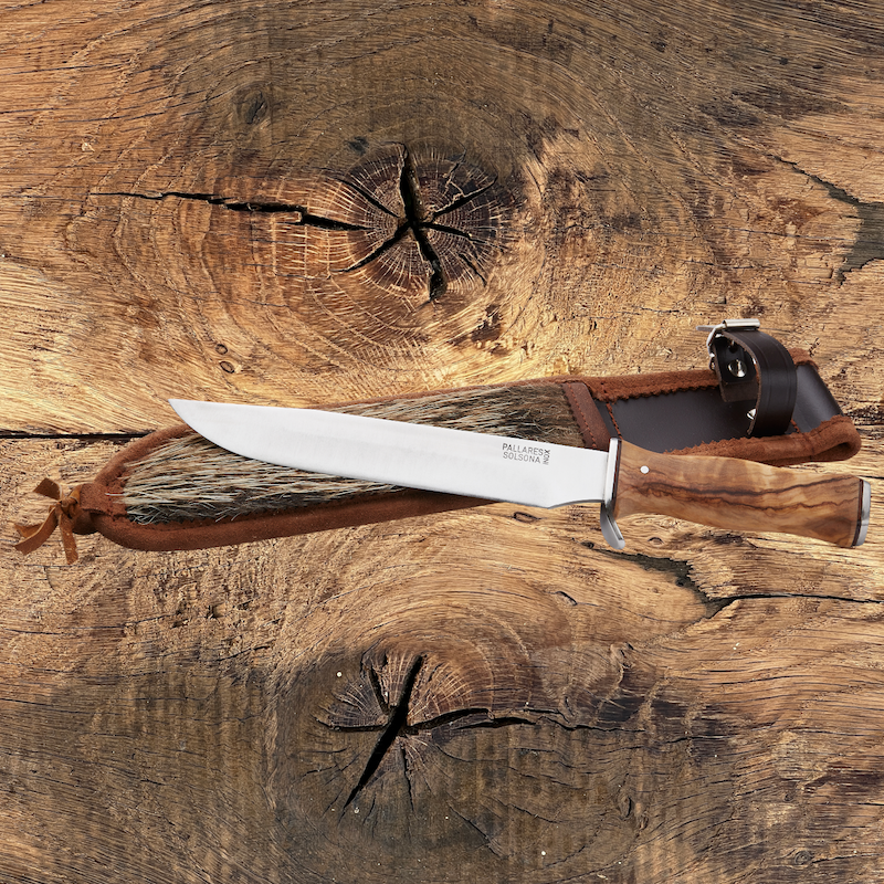 COUTEAU DE CHASSE PALLARES BOWIE OLIVIER 21CM