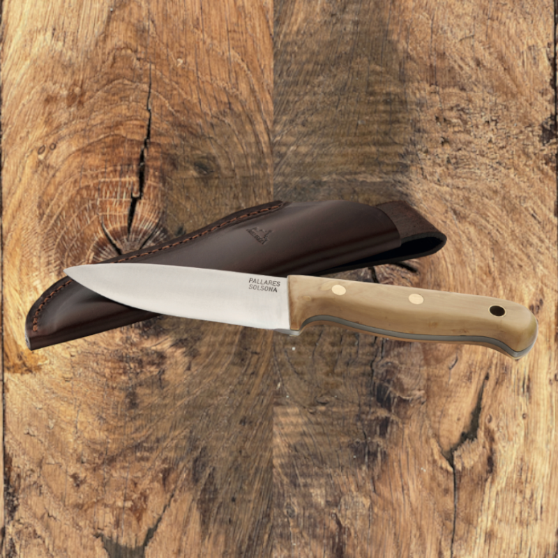COUTEAU DE CHASSE PALLARES BUSHCRAFT buis 13CM CARBONE