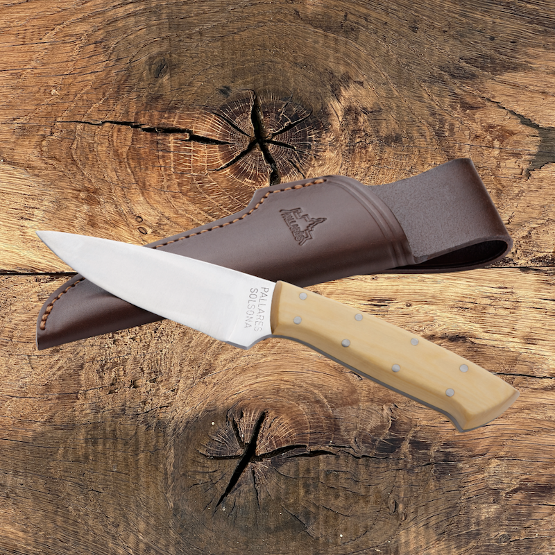 COUTEAU DE CHASSE PALLARES MACHETTE BUIS 11CM CARBONE