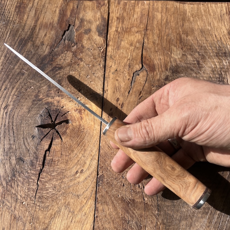couteau pallares de chasse bowie olivier 16cm carbone 6 COUTEAU PALLARES DE CHASSE BOWIE OLIVIER 16CM CARBONE 6