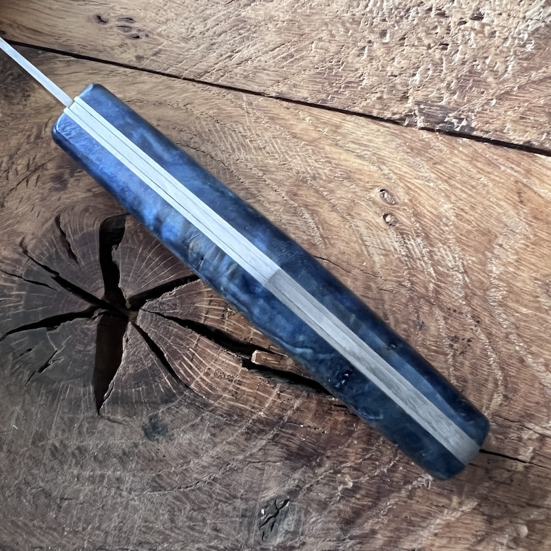 COUTEAU PALLARES PLIANT BUSA BOIS STABILISE BLEU INOX 00007