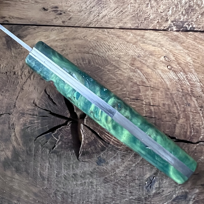 COUTEAU PALLARES PLIANT BUSA BOIS STABILISE VERT CARBONE 00007
